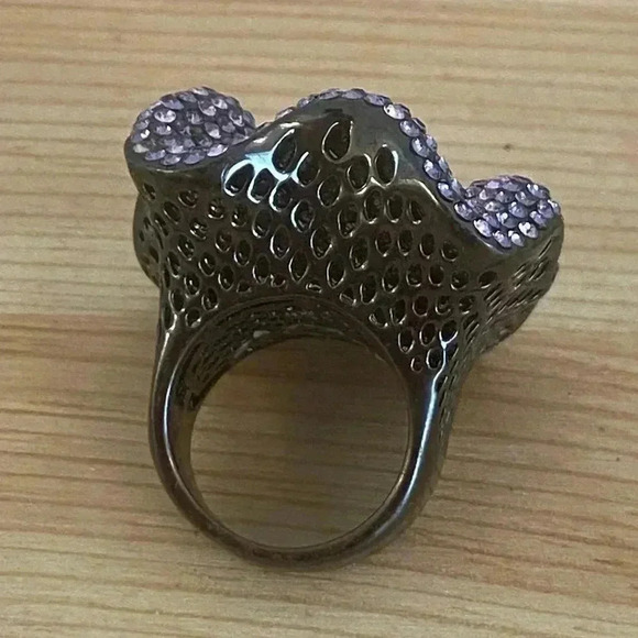 Joan Boyce Crystal Abstract Statement Fashion Ring - Picture 6 of 9